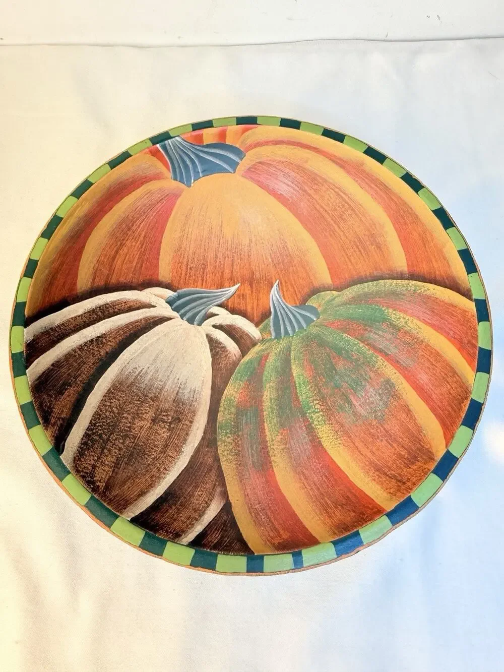 Audreya’s Pumkin Galore Wooden Bowl Fall Harvest & Pumkin Art Decor